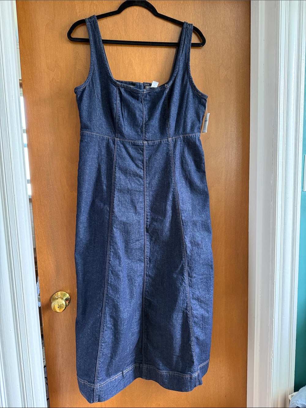 Old Navy Dark Blue Denim Midi Tank Dress